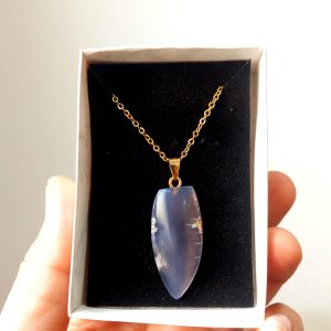 گردنبند سنگ طبیعی عقیق سوسنی