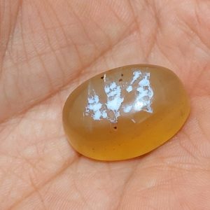 نگین  سنگ معدنی عقیق عسلی با کلمه الله