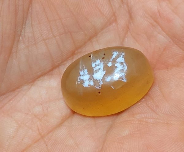 نگین  سنگ معدنی عقیق عسلی با کلمه الله