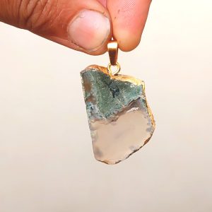 گردنبند سنگ معدنی عقیق شجر سبز کبود